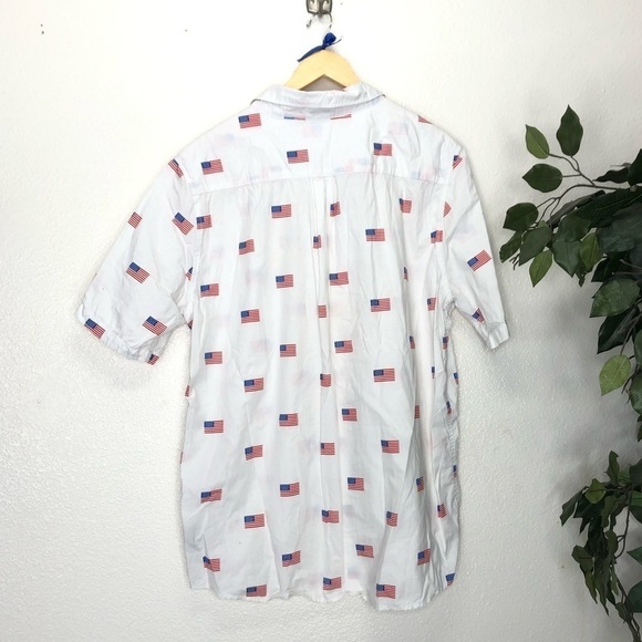 Mens Mad Engine American Flag Short Sleeve Button Down - Picture 3 of 5